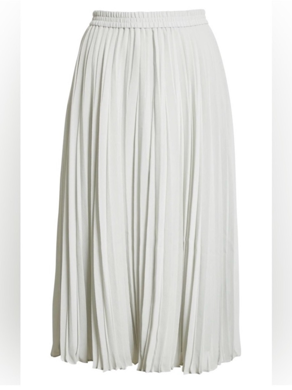 Club Monaco Pleated Flowy Skirt Midi Elasticated Sage Green Size M New - Picture 6 of 12